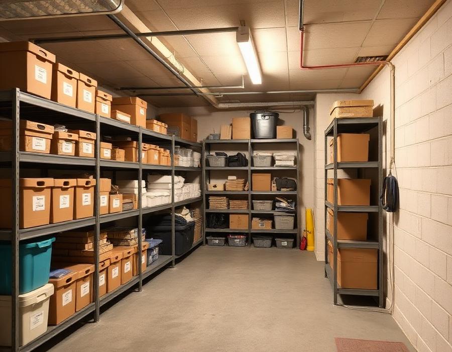 Clean Basement Storage